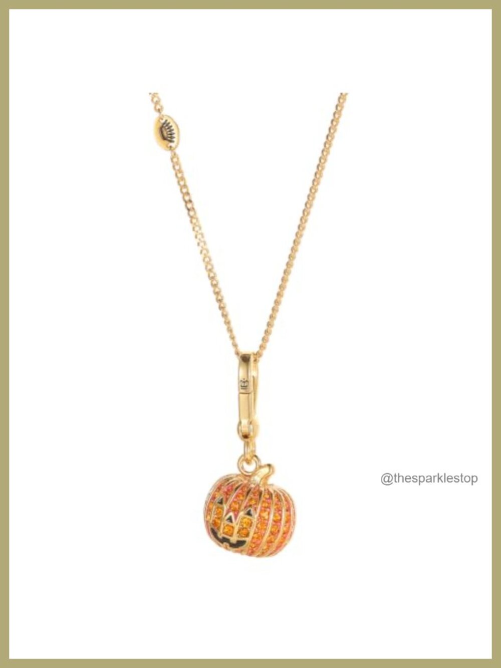 Crystal Jack-o'-Lantern Halloween Pendant Necklace 3-in-1 Detachable Brass